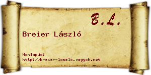 Breier László névjegykártya